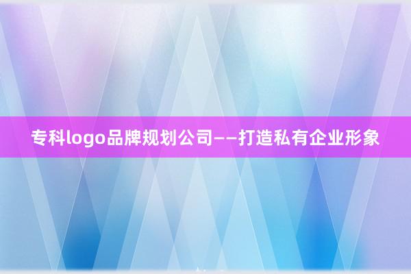 专科logo品牌规划公司——打造私有企业形象